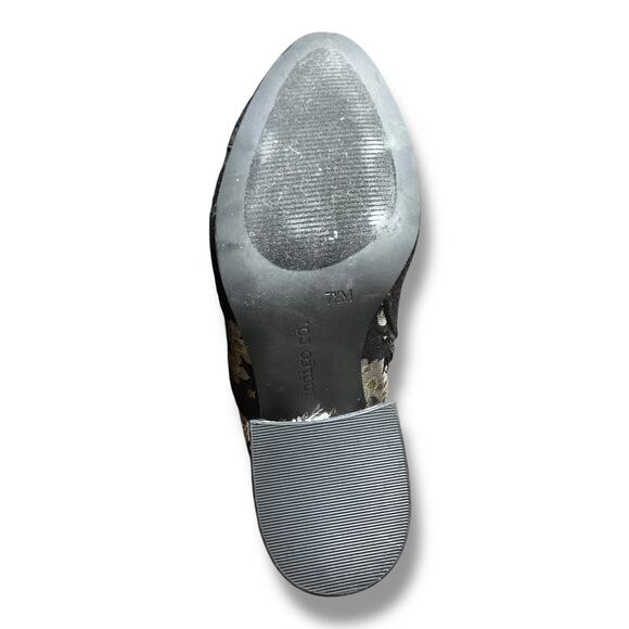 Indigo Rd Floral Metallic Brocade 4″ Heel Booties Size 7.5 – Statement Glam! - Picture 8 of 8